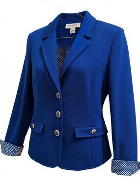 St. John's Jacket with Polka dot Detail - Size 8 - Blue